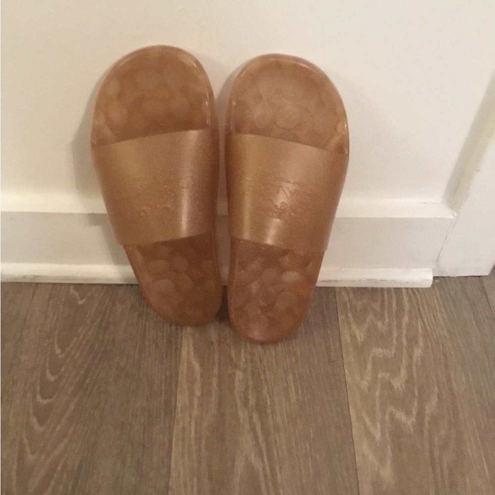 Coach Glittery Gold Sandals